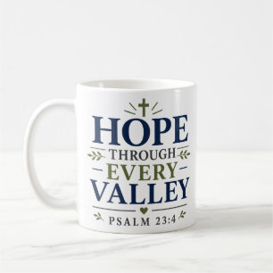 Caneca De Café Esperança Através de Todo Vale Arte de Versículos 