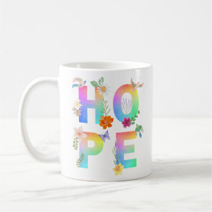 Caneca De Café Esperança de inspiração motivacional artística pos