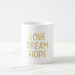 Caneca De Café Esperança do Sonho de Amor Dourado