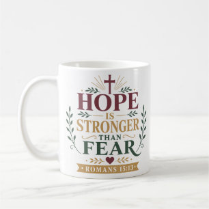 Caneca De Café Esperança é mais forte do que o medo Citação de Es