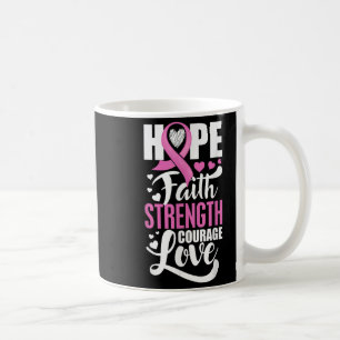 Caneca De Café Esperança Fé Força Coragem Amor Cancer Awa