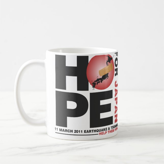 CANECA DE CAFÉ ESPERANÇA PARA JAPÃO - AJUDE-OS A CURAR (Esquerda)