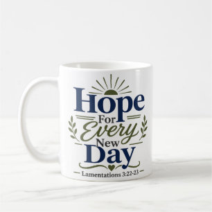 Caneca De Café Esperança Para Todo Novo Dia Citação Religiosa de 