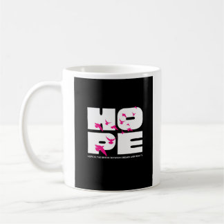 Caneca De Café Esperança & pássaros – tipografia negrito