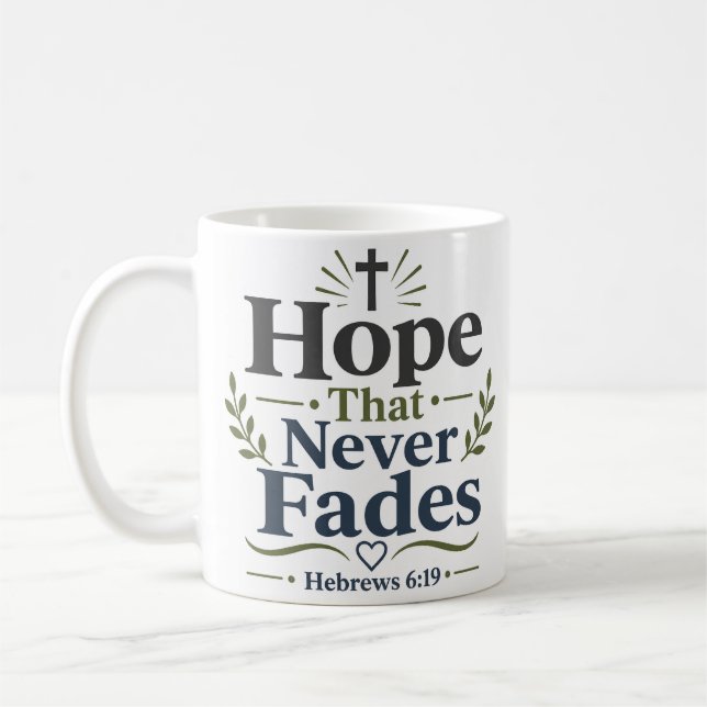 Caneca De Café Esperança Que Nunca Diminui Devocional Diário de F (Esquerda)