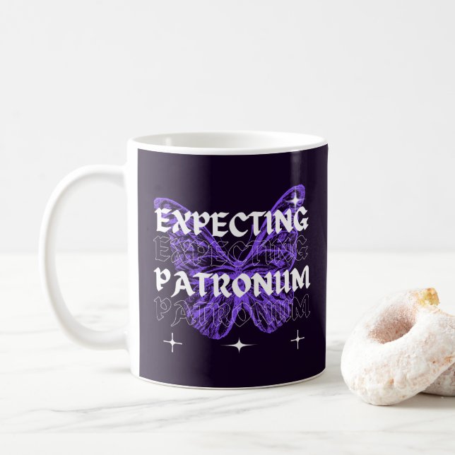 Caneca De Café Esperando a borboleta Patronum Maternity Mãe Gift (Com Donut)