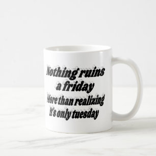 Caneca De Café Esperando pela sexta-feira Citação engraçada tipog