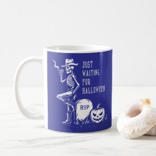 Caneca De Café Esperando pelo esqueleto do cowboy do Halloween