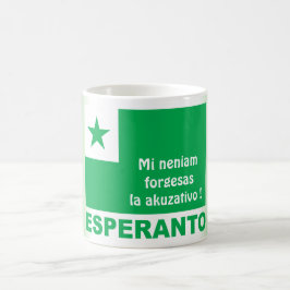Caneca De Café Esperanto / "Mi neniam forgesas la akuzativo !",