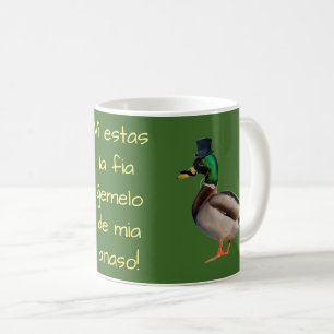 Caneca De Café Esperanto: Você é o gêmeo malvado do meu pato!