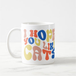 Caneca De Café Espero que você goste de gatos estilo retrô