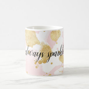 Caneca De Café Espessura Dourada Cor de Água Leve Glitzy Sparkle