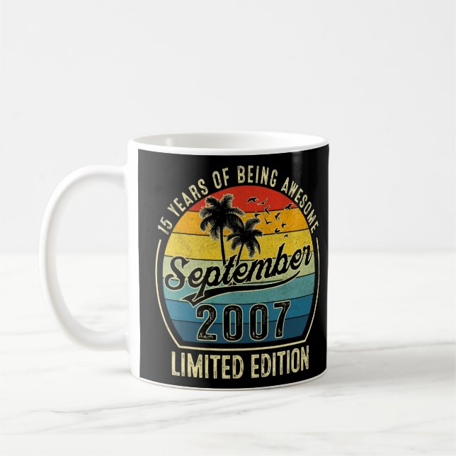 Caneca De Café Espetacular De 15 Anos Desde Setembro De 2007 15 B (Esquerda)
