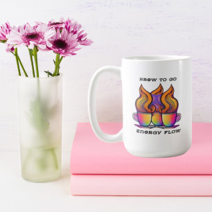Caneca De Café Espira Colorida Abstrata Vibrante Para Ir Fluxo De