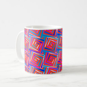 Caneca De Café Espirais quadradas Modernas de Meados do Século -
