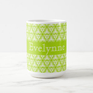 Caneca De Café Espiral de Verde limão brilhante personalizável