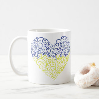 Caneca De Café Espiral espirra mehandi coração cores da bandeira