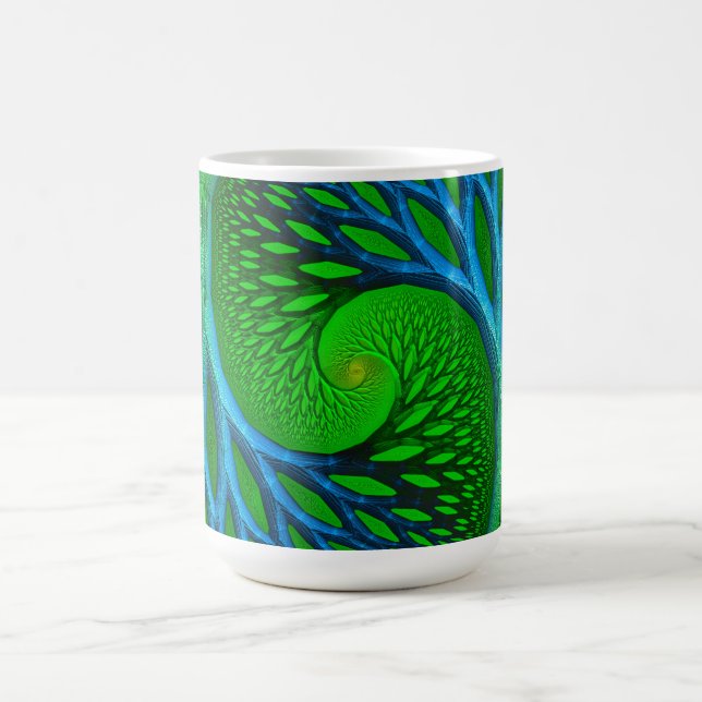 Caneca De Café Espiral Fractal da Árvore da Vida  (Centro)