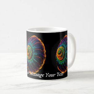 Caneca De Café Espiral Luminosa: A Neon Shell Oracle