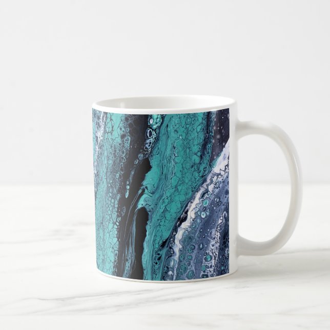 Caneca De Café espiral Preta Verde (Direita)