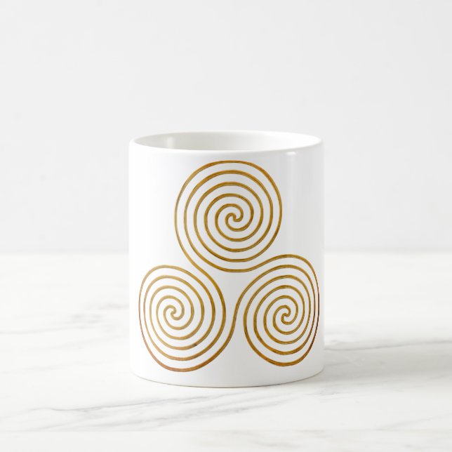 Caneca De Café espiral tripla celta - ouro antigo OneLine (Centro)