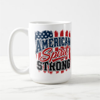 Caneca De Café Espírito Americano Forte 4 de Julho Patriótico