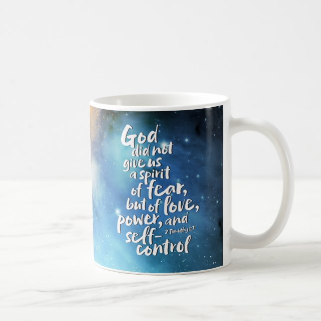 Caneca De Café Espírito de amor de Deus - SEM MEDO - Bíblia de po (Direita)