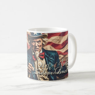 Caneca De Café Espírito de Liberdade em Vermelho, Branco e Azul