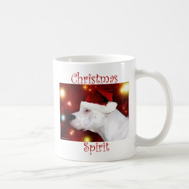 Caneca De Café Espírito de Natal do Dogo Argentino (Direita)
