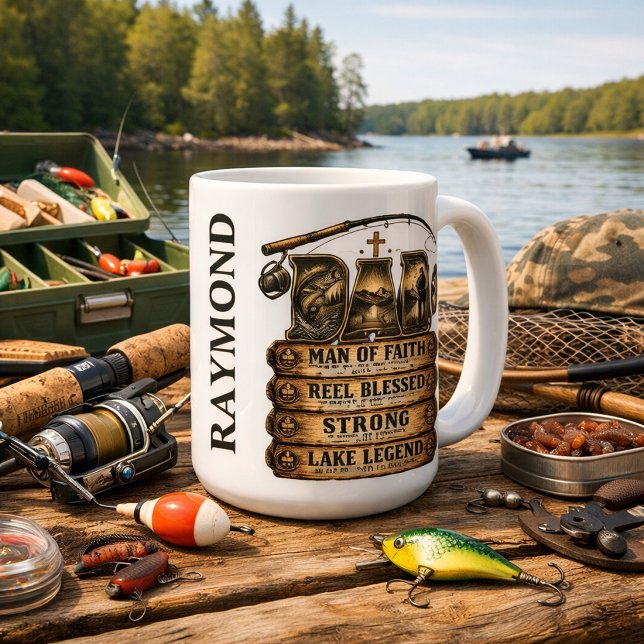 Caneca De Café Espírito de Pesca Alimentado pela Fé (Criador carregado)