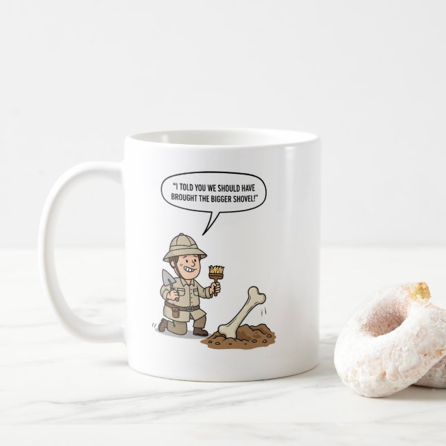 Caneca De Café Espírito Explorador Arqueólogo – Descoberta Antiga (Com Donut)