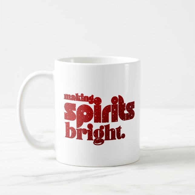 Caneca De Café Espíritos fazeres brilhantes - Retro de Natal (Esquerda)