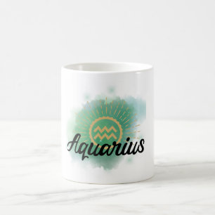 Caneca De Café Esplash Aquarius Watercolor