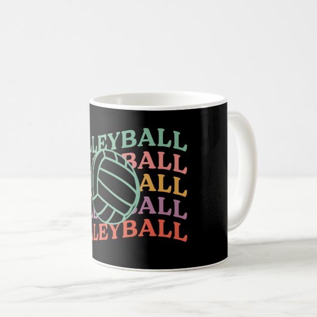 Caneca De Café Esporte Retro de Voleibol (Frente Esquerda)