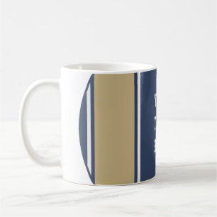 Caneca De Café ESPORTE STRIPES - Cinza de bege azul + texto
