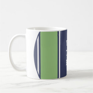 Caneca De Café ESPORTE STRIPES - Matt Blue Green + seu texto
