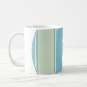 Caneca De Café ESPORTE STRIPES - Pastel Azul Amarelo + seu texto