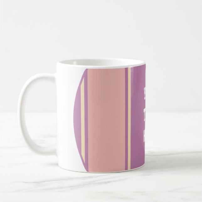 Caneca De Café ESPORTE STRIPES - Pastel Violet Yellow + seu texto (Esquerda)