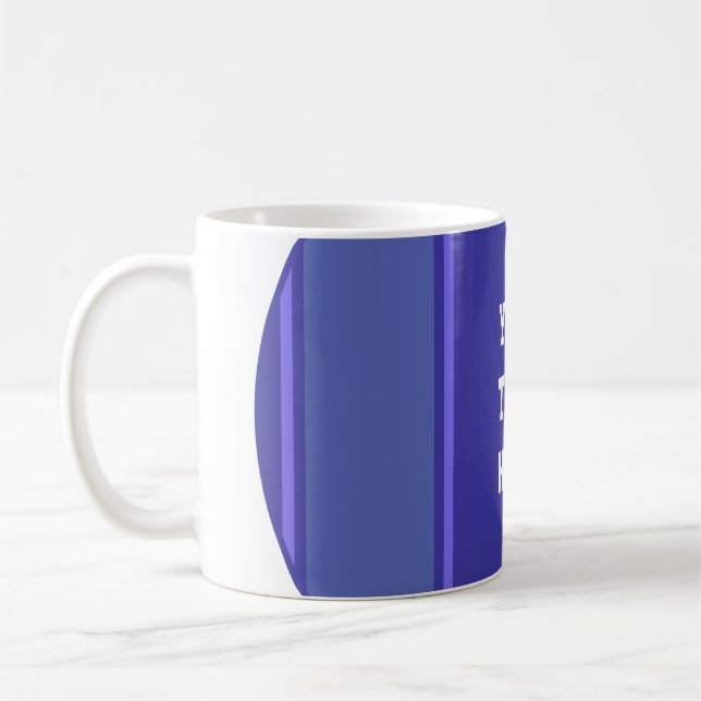 Caneca De Café ESPORTE STRIPES - Violeta Azul + seu texto (Esquerda)