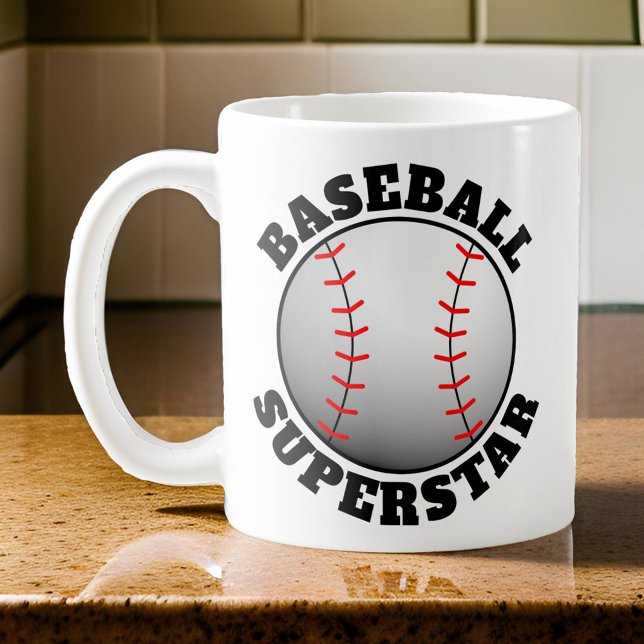 Caneca De Café Esporte Superstar de Beisebol (Baseball Superstar Mug)