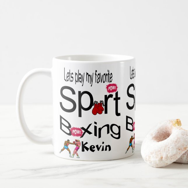 Caneca De Café Esportes "Boxing Mugs" (Com Donut)