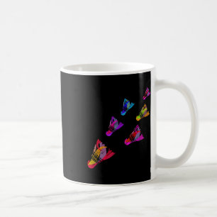 Caneca De Café Esportes Coloridos De Arte De Badminton Shuttle