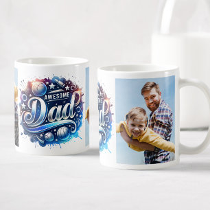 Caneca De Café Esportes de fotos personalizadas do melhor Pai do 