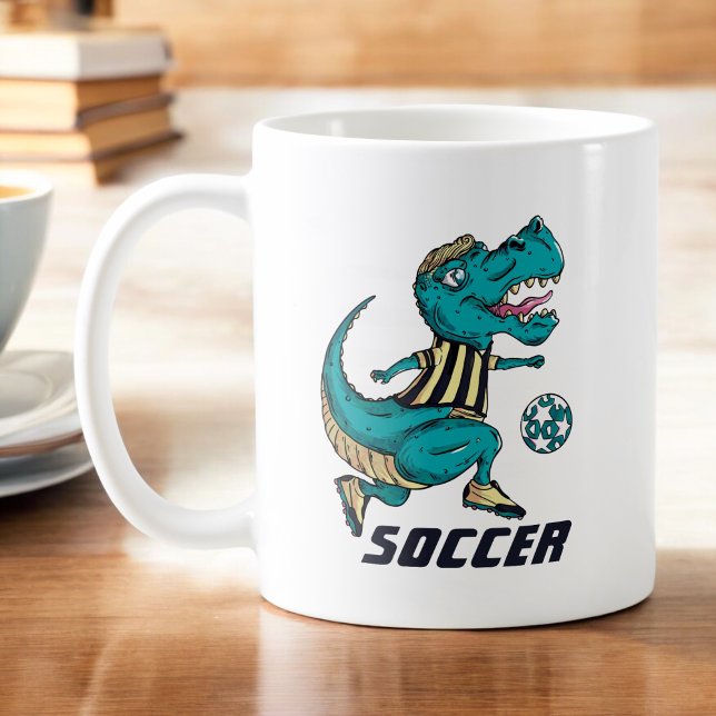 Caneca De Café Esportes De Jogador De Futebol T-Rex (Criador carregado)