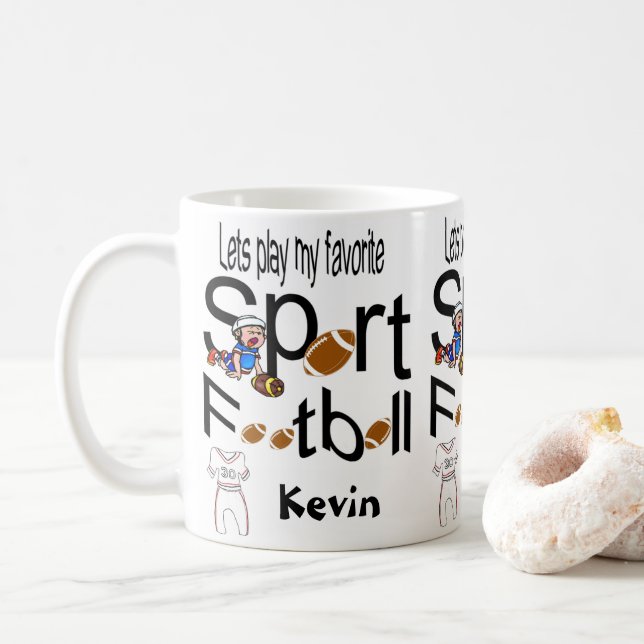 Caneca De Café Esportes De Lâmpadas De Futebol (Com Donut)