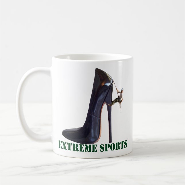 Caneca De Café Esportes Extremos Engraçados - Subindo Calçados (Esquerda)