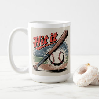 Caneca De Café Esportes Retro De Basebol Vintage "Atingi It"