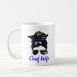 Caneca De Café Esposa Chefe Messy Bun Esposa Café Mug