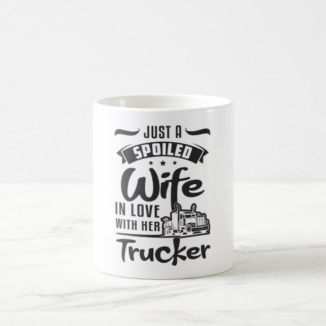 Caneca De Café Esposa De Caminhoneiro Só Uma Mulher Maluca Que Ad (Centro)