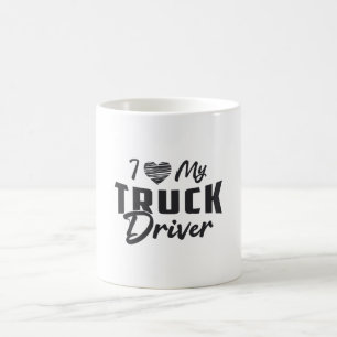 Caneca De Café Esposa De Caminhoneiros Eu Amo Meu Motorista De Ca